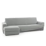 FAVERTI Overtrek voor chaise longue, kort hoekdeel links (voorzijde) | Model Novele | Super verstelbare chaise longue-overtrek in lichtgrijs | kwaliteitsbescherming van jacquard-stof met katoengevoel