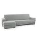 FAVERTI Overtrek voor chaise longue, kort hoekdeel links (voorzijde) | Model Novele | Super verstelbare chaise longue-overtrek in lichtgrijs | kwaliteitsbescherming van jacquard-stof met katoengevoel