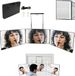 Wan GmbH Miroir de maquillage - Miroir 3 voies Trifold Miroir pliable avec lumière LED - Luminosité réglable pour maquillage Coiffures Miroir de rasage