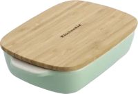 KitchenAid Ovenschaal incl bamboe deksel - Large: 3,8L - Pistache groen