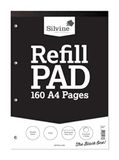 Silvine A4RPP Notitieblok, A4, blanco, 160 vellen, gelinieerd, 4-gats, 160 pagina's, wit