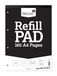 Silvine A4RPP Notitieblok, A4, blanco, 160 vellen, gelinieerd, 4-gats, 160 pagina's, wit
