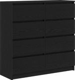 vidaXL Dressoir eiken zwart 100x35x99 cm bewerkt hout