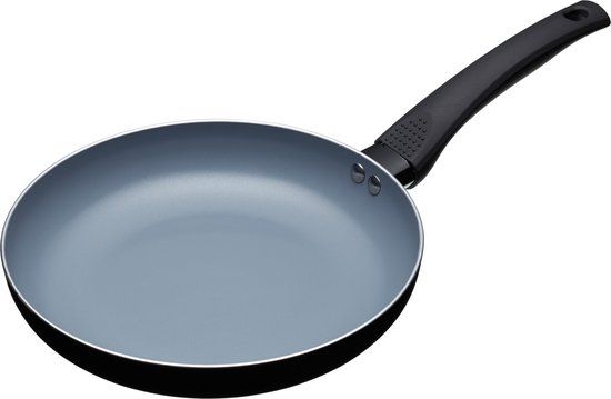 MasterClass Eco Inductie Koekenpan met Keramische Anti-aanbaklaag - Aluminium / Ijzer Zwart / Blauw 24 cm