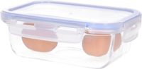 Cm Vershoudbakje/lunchbox - luchtdicht - met clips - glas - 17 x 12 x 6 cm - 590 ml