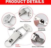Merkloos / Sans marque Shenzhen Haorui Industrial Technology Co., Ltd. 4 Sets Veerbelaste Toggle Vanggrendel met Slotgat, 90mm Hasp Toggle Klemklemmen, Klink Vangst Hasps voor Kastlade Case Box Toolbox, met 16 M4x16 Schroeven