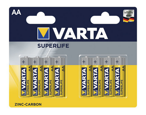 Varta Superlife AA - 8 stuks - Zink-Carbon