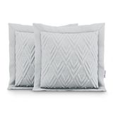 AmeliaHome Ophelia 2 kussenslopen, tweezijdig ultrasoon stiksel, 45x45 cm, zilver