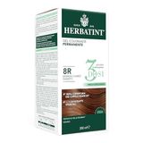 Herbatint Permanente kleurgel, 3 blikjes, 300 ml, 8R licht koperblond, zonder ammoniak, voor de gevoelige huid, 100% dekking voor wit haar, met 8 natuurlijke biologische extracten