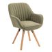 MEUBLE COSY Scandinavische eetkamerstoel kaptafel fauteuil draaibare stoel met armleuningen voor slaapkamer woonkamer keuken kantoor, bekleed met stof massief houten poten, groen