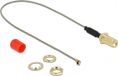 Delock MHF I (v) - SMA (v) kabel met ferriet kern - Micro Coax (1,13 mm) - 50 Ohm / grijs - 0,20 meter