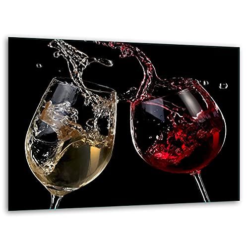 TMK ArtDeko Snijplank Glas 40x30 - Wijn Motief - Decoratief