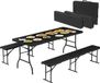Albatros International Albatros Biertentset Rotan Robuuste Biertafelset Inklapbaar en hoog Belastbaar - Set van 2x Bierbank en 1x Biertafel voor maximaal 10 Personen - Biertankset