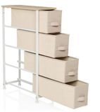 hjh LIVING Kast FOLDRESS S 20x48x75cm 4 vakken beige