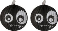 Edco Eindhoven Bv 4x pièces boule décorative ronde 23 cm citrouille effrayante noir - Halloween lanternes décoration trick or treat