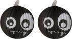 Edco Eindhoven Bv 4x pièces boule décorative ronde 23 cm citrouille effrayante noir - Halloween lanternes décoration trick or treat