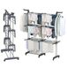 Porte-vêtements Porte-vêtements à 4 niveaux avec roulettes – Grande tour de séchage pliable en acier inoxydable, stable et peu encombrante pour l'intérieur et l'extérieur