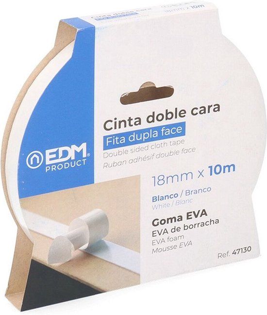 Enzo EDM Dubbelzijdige PE Schuimtape 18mm - 10m - Wit