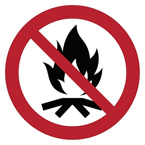 Ronde sticker - Kampvuur - Ø 60 cm - Zelfklevend - Waterbestendig - NF ISO7010