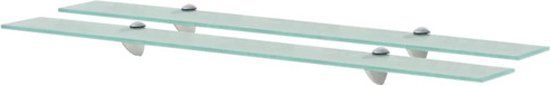 vidaXL zwevende schappen - 2 stuks - 90x10 cm - 8 mm glas - doorzichtig
