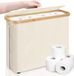 PromoHome® Porte-rouleau de papier toilette – Assez de place pour 12 rouleaux – Beige