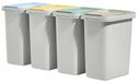 Tri sélectif & Recyclage Poubelle, 4 pièces de 12 litres - Avec support - Capacité totale : 48 litres