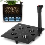 KADAX bloembak-bewateringssysteem 29,5 x 25 cm, vierkant kunststof inzetstuk met waterpeilindicator, zelfbewateringssysteem voor bloempotten, waterreservoir