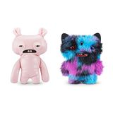 Fuggler Butt Ugly Pets 9" Series 1 (2PK) van ZURU, grappig lelijk monster pluche speelgoed (inktvis - haarloze rat) & (Reek-O - zwarte kat)