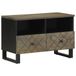 vidaXL Meuble TV Noir Métal, Bois 330x460 mm