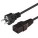 PremiumCord Netsnoer 230 V 1,5 m, stroomkabel met geaard contact op koudeaansluiting C19, IEC 320, pc-netsnoer 3-polig, 16 A, kleur zwart