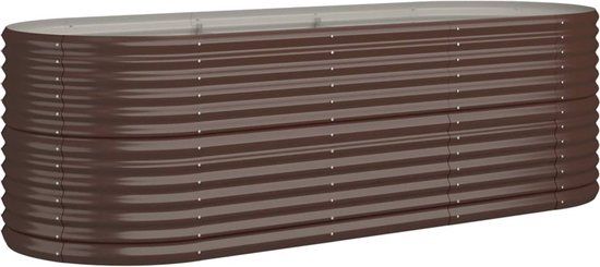vidaXL Plantenbak - 224x80x68 cm - Gepoedercoat Staal - Bruin