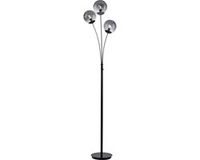 JUST LIGHT PAUL NEUHAUS Pittsburgh Vloerlamp zwart 3 lichts met smoke glas h:191cm - Modern