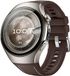 Strap-it Leren-siliconen hybrid bandje met 'perfect fit' aansluiting - geschikt voor Huawei Watch 5 - 42mm (donkerbruin)