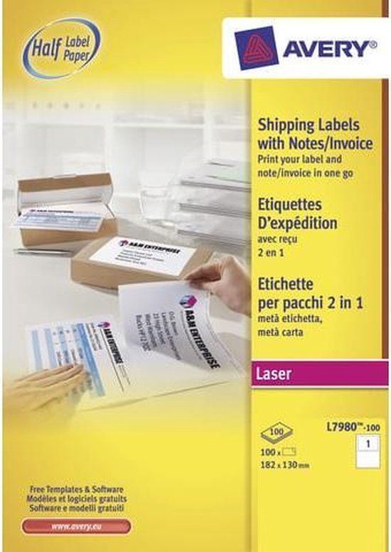 Avery Zweckform L7980-100 Geïntegreerde Etiketten - 120 x 164 mm - 100 vellen