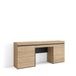Skraut Home Kaptafel, Make-uptafel, Toilettafel Met Opbergruimte, 177x75x35 cm, Met lade, Ladekast, Commode, Moderne stijl, Eiken