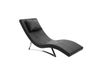 Barty Chaise longue design noir et acier chromé