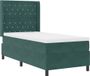 vidaXL Boxspringbed met matras, Donkergroen, 90 x 200 cm, Fluweel