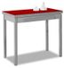 Table à manger, forme livre, rouge, verre, extensible, 80x40 cm