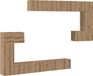 Syfax TV-meubel, wandmontage, 4 stuks, ambachtelijk eikenhout, composiethout
