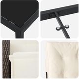 vidaXL Tuin Eettafel Set 7-delig Bruin Polyrattan