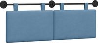 vidaXL Hangend Hoofdbord Corduroy Stof Blauw