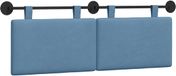 vidaXL Hangend Hoofdbord Corduroy Stof Blauw