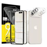 NEW'C 3 x Screen Protector voor iPhone Air (6,5 inch) en 3 x Camera Lens Protector - Gehard Glass Schermbeschermer - Ultrabestendig - 9H hardheidsglas- Eenvoudig installatiegereedschap inbegrepen
