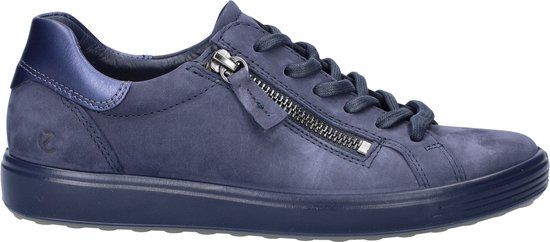 Ecco Soft 7 Slide Sneakers blauw Nubuck
