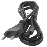 Stroomkabel - platte kabel 1,8 m, zwart, ideaal voor elektrische apparaten, met standaard stekker voor eenvoudige aansluiting.