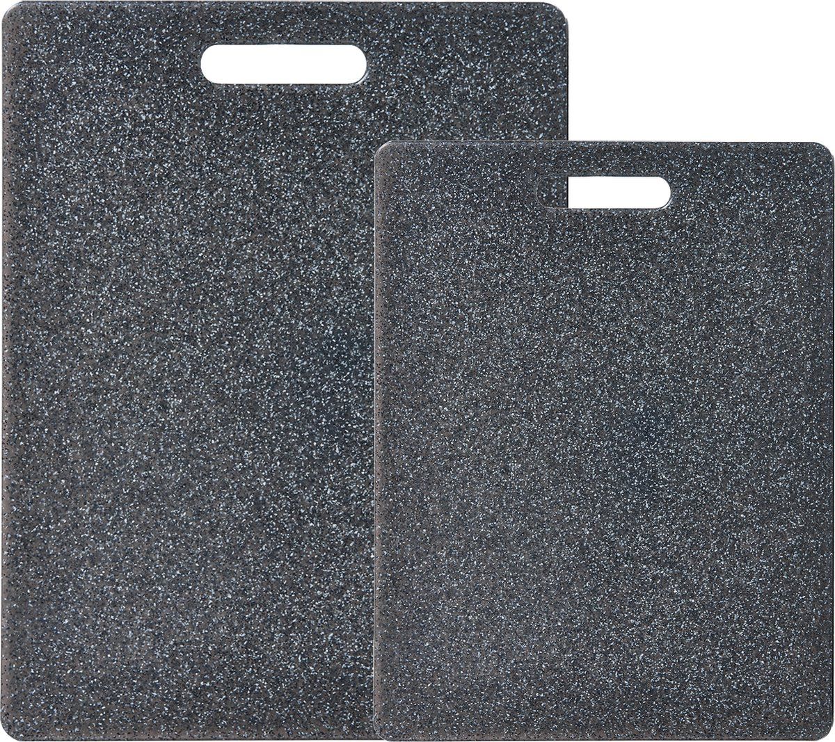 ZELLER Snijplankenset 2-delig - kunststof - graniet look - 36 x 27 cm - grijs