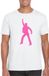 Bellatio Decorations Verkleed T-shirt heren - disco - wit - roze glitter - jaren 70/80 - carnaval S