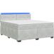 Maison Exclusive Lit boxspring exclusif avec matelas et éclairage LED, gris clair, 180 x 200 cm, revêtement en velours