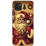 Samsung Galaxy A03 pere noel vintage bedrukt siliconen hoesje