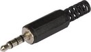 HQ product 3.5 MM STEREO JACK - ZWART - 4 AANSLUITINGEN - HQ